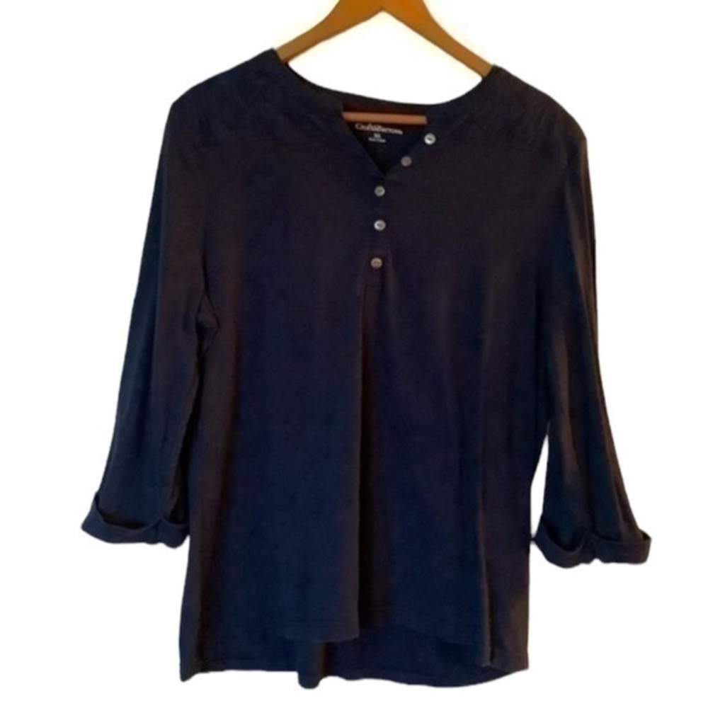 Croft & Barrow roll-tab sleeve Henley